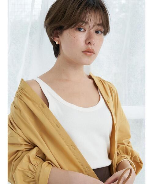 earth music&ecology（アースミュージックアンドエコロジー）の「リブタンクトップ（タンクトップ・レディース・ブラック/ライトベージュ/キャメル/オフホワイト・M/S）」の5枚目の写真