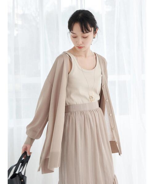 earth music&ecology（アースミュージックアンドエコロジー）の「リブタンクトップ（タンクトップ・レディース・ブラック/ライトベージュ/キャメル/オフホワイト・M/S）」の10枚目の写真