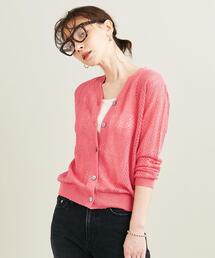 【WEB限定】by ノルマンディリネン透かし編みカーディガン