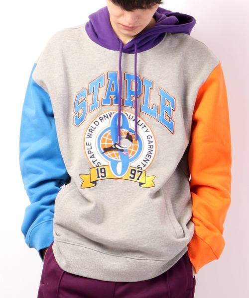 staple（ステイプル）の「STAPLE フーディー（パーカー・メンズ・ネイビー/グレー/ピンク/ブルーグリーン・L/XL/M）」の2枚目の写真