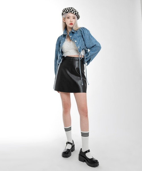 FOLLOWIN（フォロウィン）の「２パターンラウンドトゥーストラップ厚底ローファー（ローファー・レディース・ブラック/クリアブラック・23cm/24cm/25cm）」の9枚目の写真