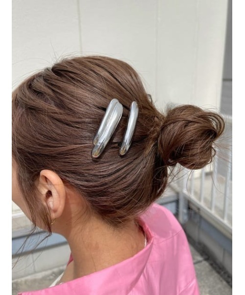 SLY（スライ）の「THICK METAL BARRETTE SET メタル バレッタ セット（バレッタ/ヘアクリップ・レディース・シルバー/ゴールド・FREE）」の5枚目の写真