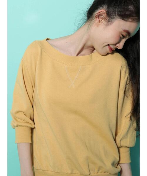 RAY CASSIN FAVORI（レイカズンフェバリ）の「・RAY CASSIN ウラケ7分袖プルオーバー（Tシャツ/カットソー・レディース・ミント/イエロー/ブラック/オフホワイト・FREE）」の21枚目の写真