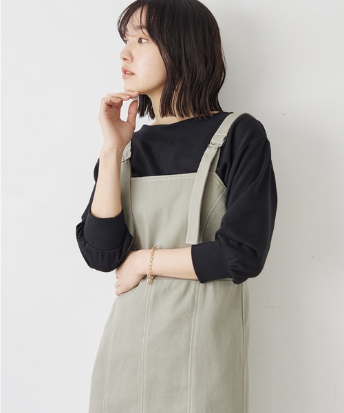 RAY CASSIN FAVORI（レイカズンフェバリ）の「・RAY CASSIN ウラケ7分袖プルオーバー（Tシャツ/カットソー・レディース・ミント/イエロー/ブラック/オフホワイト・FREE）」の3枚目の写真