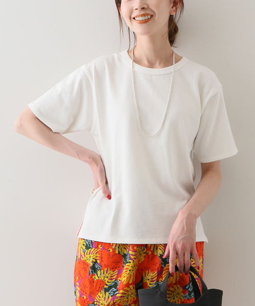 IENA クロップドTシャツ　ホワイト WEB限定/追加》クロップドTシャツ（Tシャツ/カットソー）｜IENA