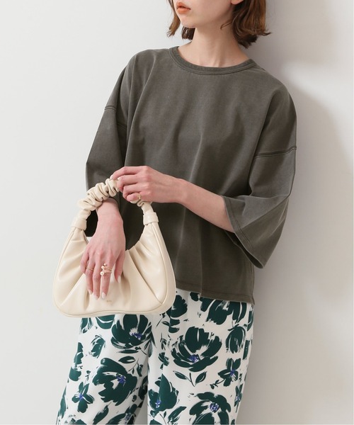 SLOBE IENA(スローブイエナ)の「BDテンジククロップドTシャツ(Tシャツ/カットソー・レディース・チャコールグレー/ホワイト・LARGE/SMALL)」の6枚目の写真