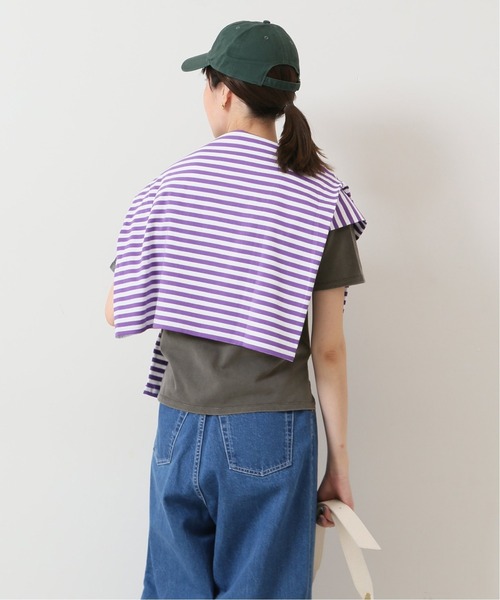 SLOBE IENA(スローブイエナ)の「BDテンジククロップドTシャツ(Tシャツ/カットソー・レディース・チャコールグレー/ホワイト・LARGE/SMALL)」の14枚目の写真