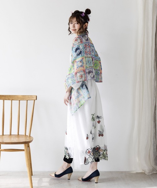 ScoLar(スカラー)の「621300:総柄ストール(ストール/ショール・レディース・ブラック/ベージュ/グリーン/オフホワイト・FREE)」の13枚目の写真