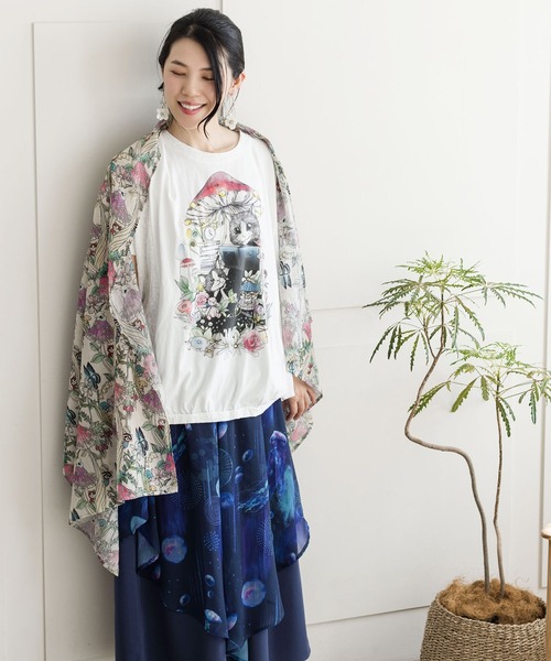 ScoLar(スカラー)の「621300:総柄ストール(ストール/ショール・レディース・ブラック/ベージュ/グリーン/オフホワイト・FREE)」の20枚目の写真