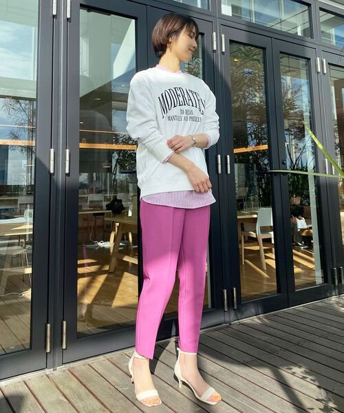 OPAQUE.CLIP（オペークドットクリップ）の「◆【C】カラードダブルクロス テーパードパンツ（その他パンツ・レディース・ブルー/グリーン/パープル系4・36/40/38/34）」の15枚目の写真