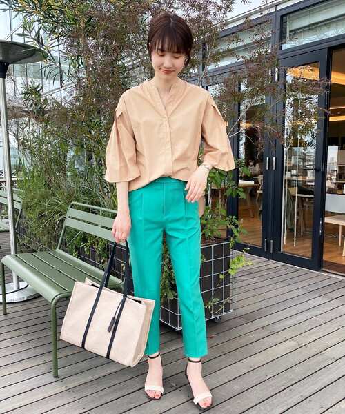 OPAQUE.CLIP（オペークドットクリップ）の「◆【C】カラードダブルクロス テーパードパンツ（その他パンツ・レディース・ブルー/グリーン/パープル系4・36/40/38/34）」の20枚目の写真