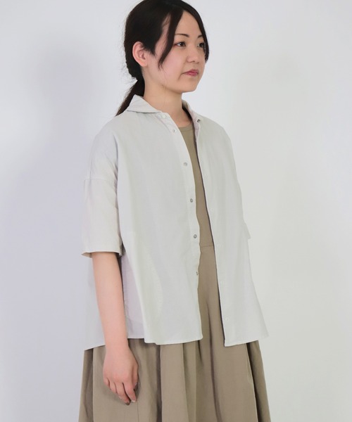 Brocante（ブロカント）の「[Brocante / ブロカント] ヴィンテージキャンパス ルファーシャツ（シャツ/ブラウス・レディース・チャコールグレー/ベージュ/アイボリー/ダークネイビー・2）」の20枚目の写真