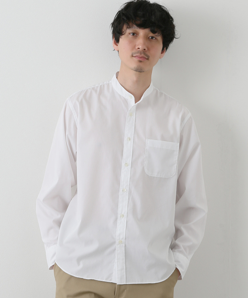 B.C STOCK(ベーセーストック)の「REGULAR BAND シャツ(シャツ/ブラウス・メンズ・ホワイト/ベージュ/ネイビー・SMALL/MEDIUM/LARGE)」の2枚目の写真