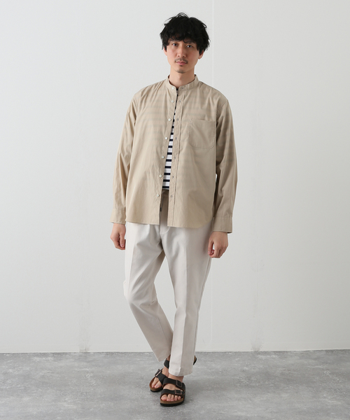 B.C STOCK(ベーセーストック)の「REGULAR BAND シャツ(シャツ/ブラウス・メンズ・ホワイト/ベージュ/ネイビー・SMALL/MEDIUM/LARGE)」の4枚目の写真