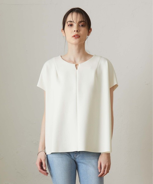 OUVRAGE CLASSE（ウヴラージュクラス）の「ポリエステルブラウス（シャツ/ブラウス・レディース・ホワイト/ブラック/グレイッシュベージュ・FREE）」の9枚目の写真