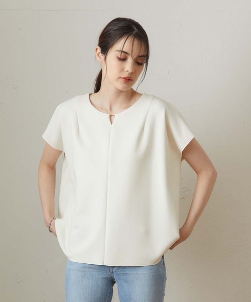 OUVRAGE CLASSE（ウヴラージュクラス）の「ポリエステルブラウス（シャツ/ブラウス・レディース・ホワイト/ブラック/グレイッシュベージュ・FREE）」の10枚目の写真