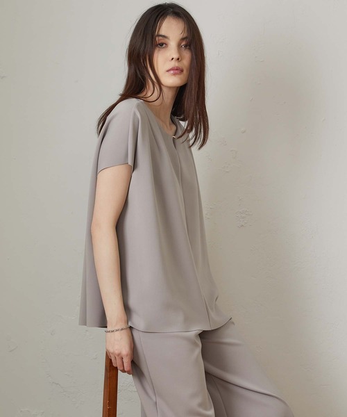 OUVRAGE CLASSE（ウヴラージュクラス）の「ポリエステルブラウス（シャツ/ブラウス・レディース・ホワイト/ブラック/グレイッシュベージュ・FREE）」の12枚目の写真