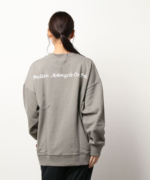 スウェット プリントデザイン インド製 オーバーサイズ ゆるだぼ グレー系 古着