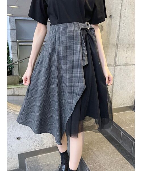 美品✨【アドーア】アシメトリー/2way/フリンジスカート ブラック 美品ADOREアドーア2way ブラック フリンジスカート サイズ38