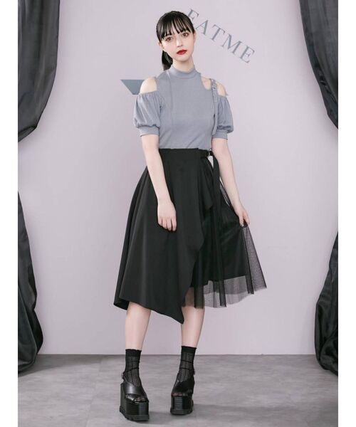 セール】【jiasecond.】アシメプリーツロングタイトスカート