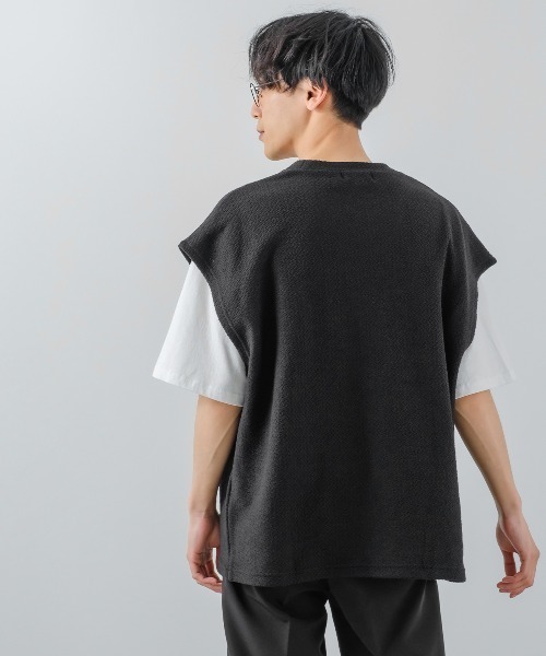 improves(インプローブス)の「変形ジャガード インレイ ニットベスト×Tシャツカットソー セパレート(ベスト・メンズ・ブルーグレー/グリーン/ブラック/オレンジ・MEDIUM/LARGE)」の12枚目の写真