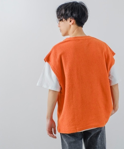 improves(インプローブス)の「変形ジャガード インレイ ニットベスト×Tシャツカットソー セパレート(ベスト・メンズ・ブルーグレー/グリーン/ブラック/オレンジ・MEDIUM/LARGE)」の16枚目の写真