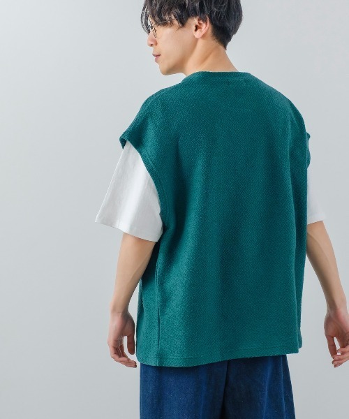 improves(インプローブス)の「変形ジャガード インレイ ニットベスト×Tシャツカットソー セパレート(ベスト・メンズ・ブルーグレー/グリーン/ブラック/オレンジ・MEDIUM/LARGE)」の13枚目の写真