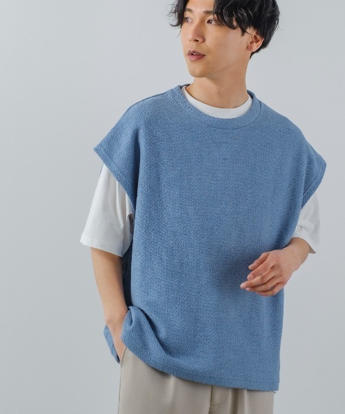 improves(インプローブス)の「変形ジャガード インレイ ニットベスト×Tシャツカットソー セパレート(ベスト・メンズ・ブルーグレー/グリーン/ブラック/オレンジ・MEDIUM/LARGE)」の19枚目の写真