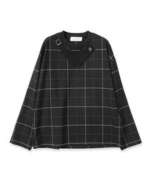 CULLNI 22AW ウインドーペン　チェック　チンタブ　プルオーバー　黒　2 CULLNI 22AW ウインドーペン チェック チンタブ プルオーバー 黒