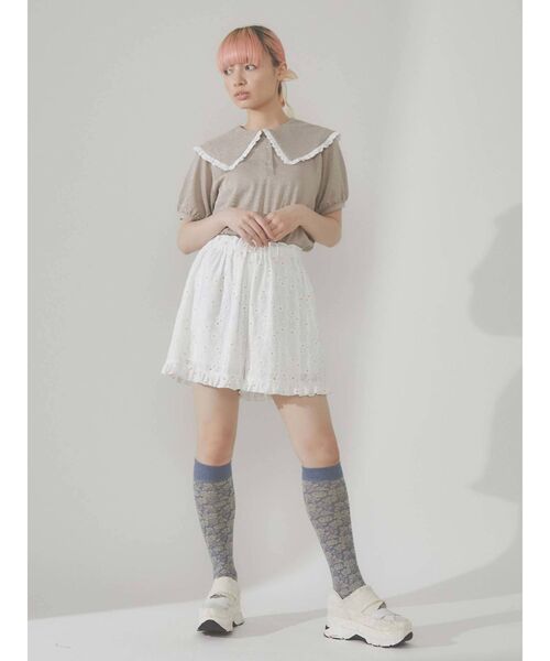 merry jenny(メリージェニー)の「フリルカラーラメポロシャツ(Tシャツ/カットソー・レディース・ブラック/ピンク/グリーン・FREE)」の14枚目の写真