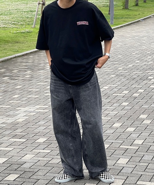 kutir(クティール)の「ワンポイント配色刺繍ロゴビッグTシャツ(Tシャツ/カットソー・メンズ・ブラック/オフホワイト/グリーン・MEDIUM/LARGE)」の12枚目の写真