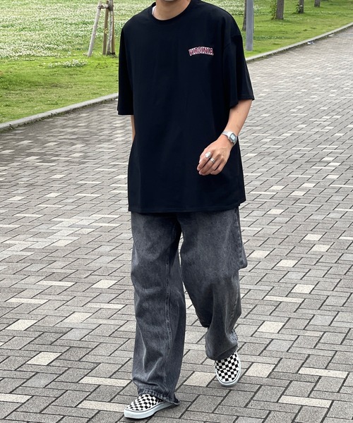 kutir(クティール)の「ワンポイント配色刺繍ロゴビッグTシャツ(Tシャツ/カットソー・メンズ・ブラック/オフホワイト/グリーン・MEDIUM/LARGE)」の13枚目の写真