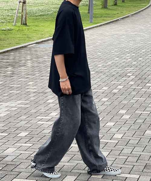 kutir(クティール)の「ワンポイント配色刺繍ロゴビッグTシャツ(Tシャツ/カットソー・メンズ・ブラック/オフホワイト/グリーン・MEDIUM/LARGE)」の14枚目の写真