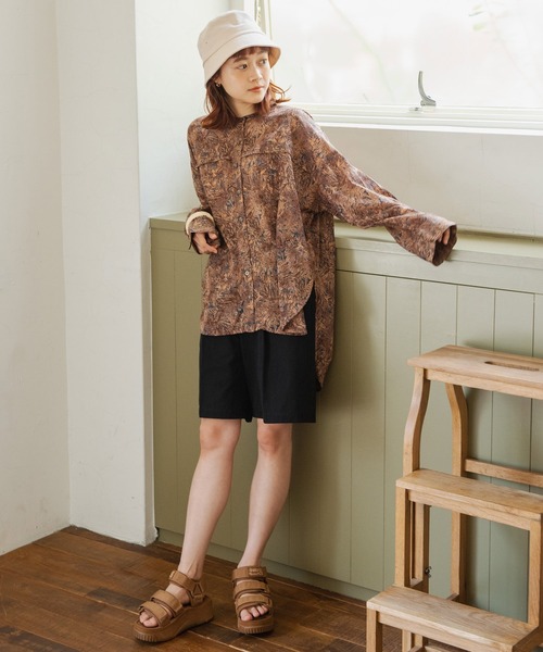 Crisp（クリスプ）の「タックハーフパンツ（その他パンツ・レディース・ブラック/ブラウン/アイボリー・FREE）」の4枚目の写真