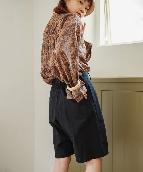 Crisp（クリスプ）の「タックハーフパンツ（その他パンツ・レディース・ブラック/ブラウン/アイボリー・FREE）」の9枚目の写真