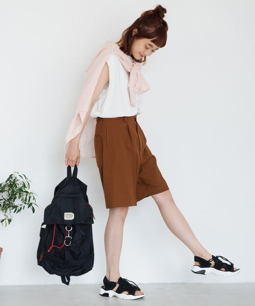 Crisp（クリスプ）の「タックハーフパンツ（その他パンツ・レディース・ブラック/ブラウン/アイボリー・FREE）」の12枚目の写真