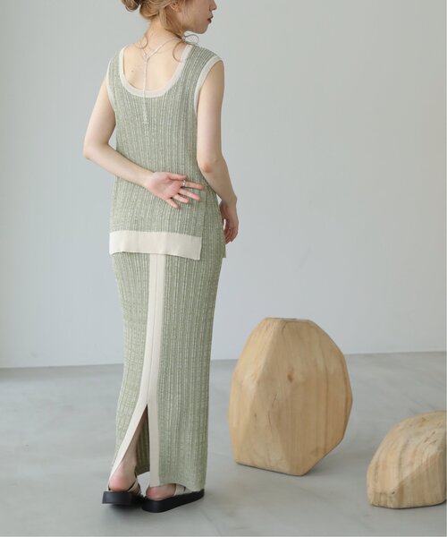 RAY CASSIN(レイカズン)の「前後2wayメランジノ-スリニット(タンクトップ・レディース・グリーン/キャメル・FREE)」の17枚目の写真