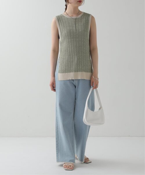 RAY CASSIN(レイカズン)の「前後2wayメランジノ-スリニット(タンクトップ・レディース・グリーン/キャメル・FREE)」の19枚目の写真