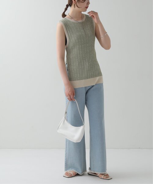 RAY CASSIN(レイカズン)の「前後2wayメランジノ-スリニット(タンクトップ・レディース・グリーン/キャメル・FREE)」の21枚目の写真