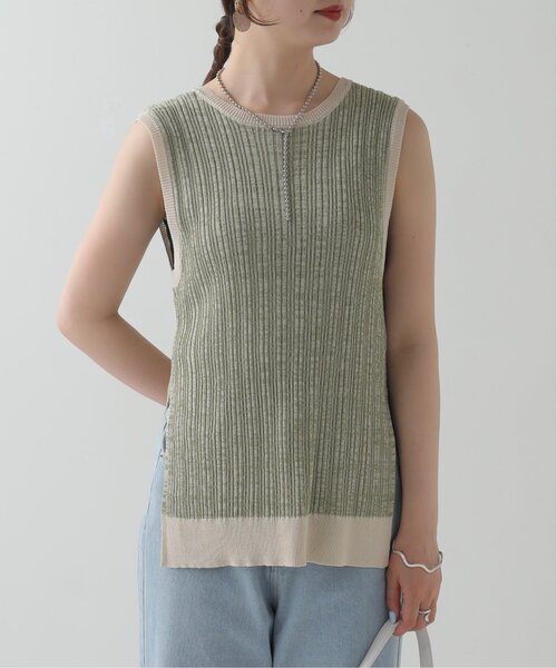 RAY CASSIN(レイカズン)の「前後2wayメランジノ-スリニット(タンクトップ・レディース・グリーン/キャメル・FREE)」の22枚目の写真