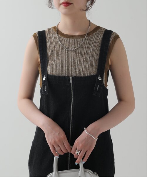 RAY CASSIN(レイカズン)の「前後2wayメランジノ-スリニット(タンクトップ・レディース・グリーン/キャメル・FREE)」の8枚目の写真