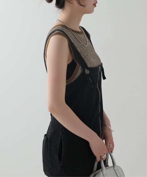 RAY CASSIN(レイカズン)の「前後2wayメランジノ-スリニット(タンクトップ・レディース・グリーン/キャメル・FREE)」の11枚目の写真