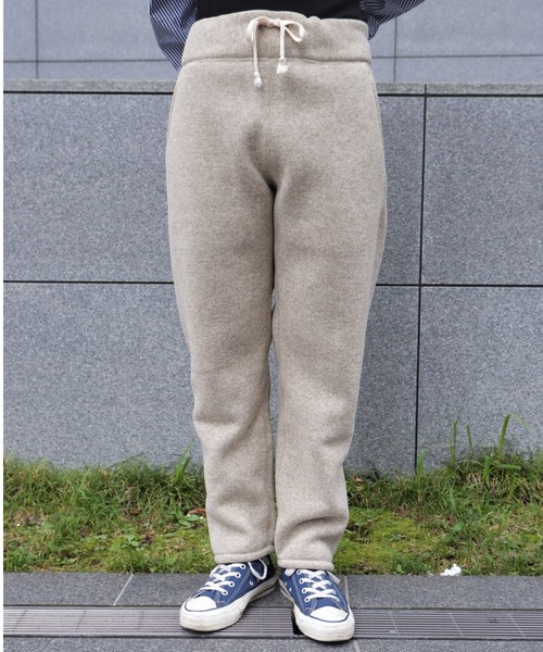 BURLAP OUTFITTER(バーラップアウトフィッター)の「BURLAP OUTFITTER/バーラップアウトフィッター KNIT FREECE PATCHED PANT ニットフリースパッチパンツ(スウェットパンツ・レディース・オートミール・SMALL)」の2枚目の写真