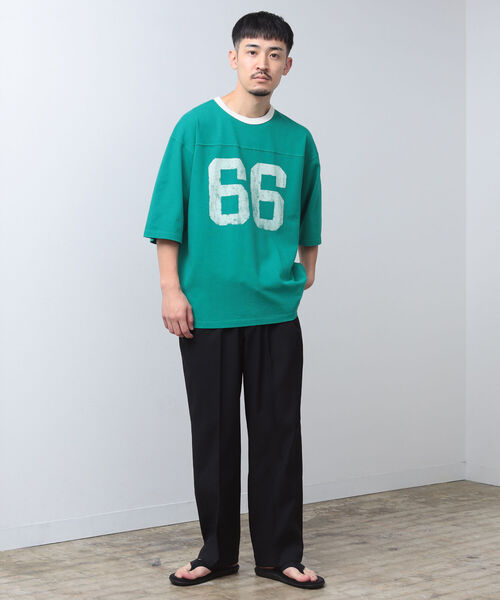 BEAMS（ビームス）の「BEAMS / ナンバリング フットボール Tシャツ（Tシャツ/カットソー・メンズ・ホワイト/ブラック/グリーン・M/L/XL/S）」の8枚目の写真