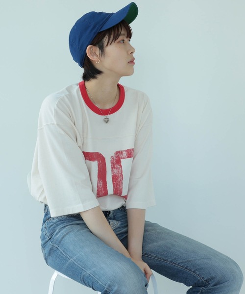 BEAMS（ビームス）の「BEAMS / ナンバリング フットボール Tシャツ（Tシャツ/カットソー・メンズ・ホワイト/ブラック/グリーン・M/L/XL/S）」の2枚目の写真