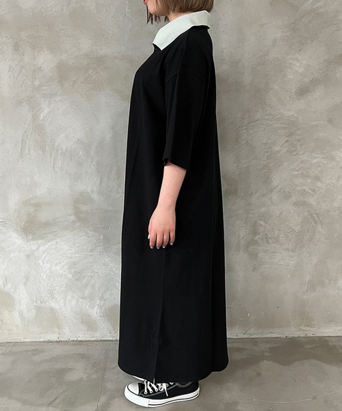 kutir（クティール）の「ポロワンピース（ワンピース・レディース・ライトブルー/ブラック・SMALL/MEDIUM/LARGE）」の15枚目の写真