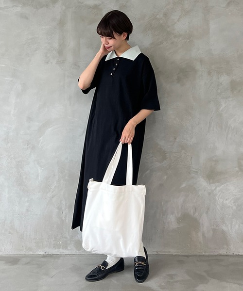 kutir（クティール）の「ポロワンピース（ワンピース・レディース・ライトブルー/ブラック・SMALL/MEDIUM/LARGE）」の3枚目の写真