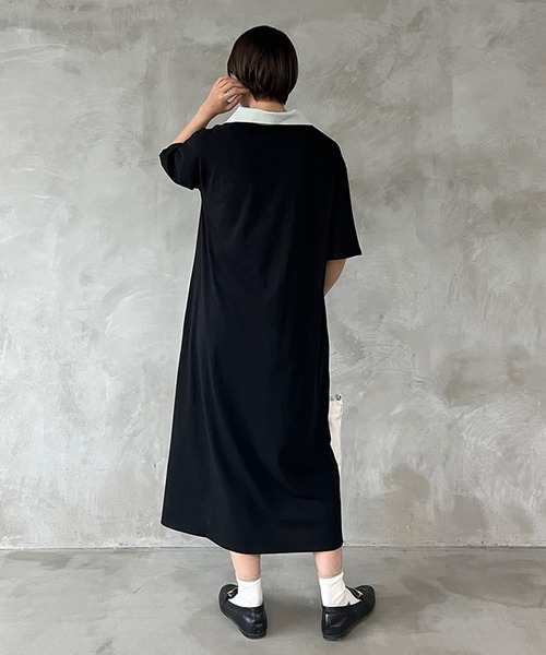 kutir（クティール）の「ポロワンピース（ワンピース・レディース・ライトブルー/ブラック・SMALL/MEDIUM/LARGE）」の4枚目の写真