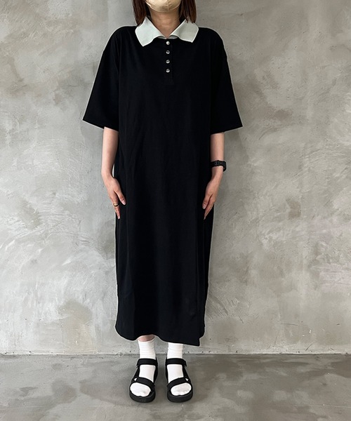 kutir（クティール）の「ポロワンピース（ワンピース・レディース・ライトブルー/ブラック・SMALL/MEDIUM/LARGE）」の17枚目の写真