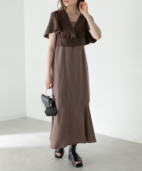 OLIVE des OLIVE（オリーブデオリーブ）の「後リボンブラウス+キャミワンピースSET（ワンピース・レディース・ブラック/ブラウン/ブルー・FREE）」の3枚目の写真